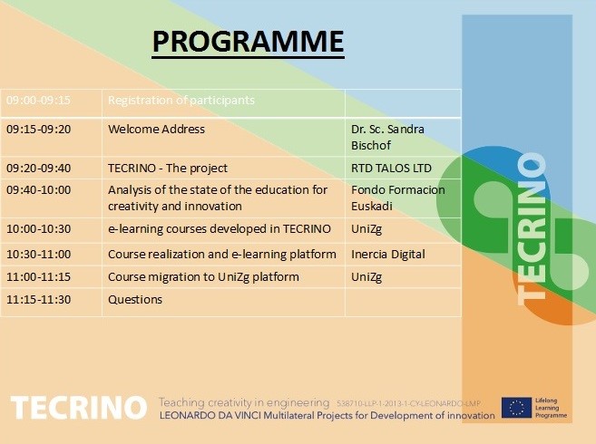 Tecrino Programme of Final Conference