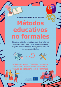 Portada del manual "21 Métodos Educativos No Formales" para trabajadores juveniles