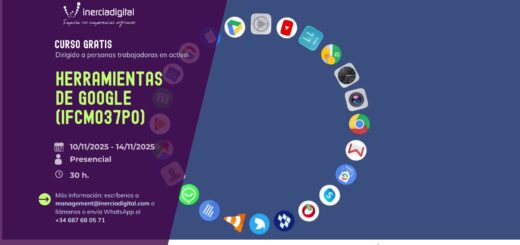 Docente usando herramientas de Google en el aula durante el curso gratuito de Inercia Digital.