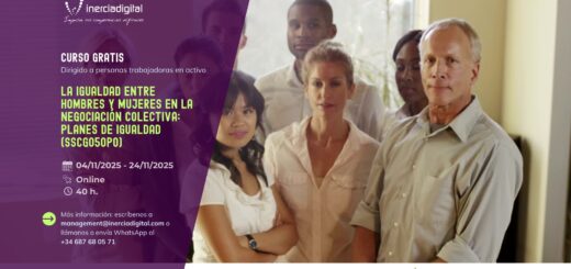 Profesionales analizando un plan de igualdad entre hombres y mujeres en el ámbito laboral durante un curso online subvencionado por el SEPE.