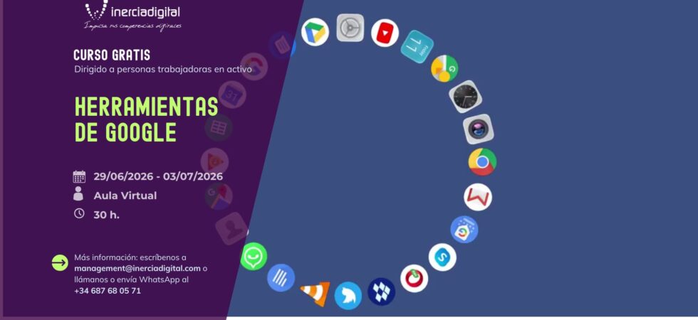 Curso herramientas Google subvencionado por el SEPE